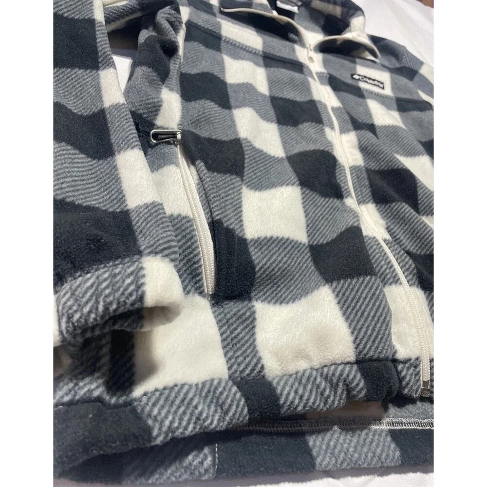Columbia Steens Mountain Fleece Jacket Mens M Buffalo Plaid Full Zip 1478231